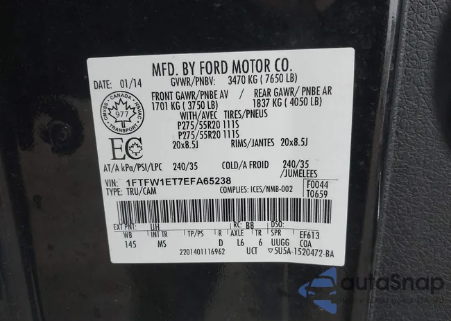 1FTFW1ET7EFA65238: 44583223