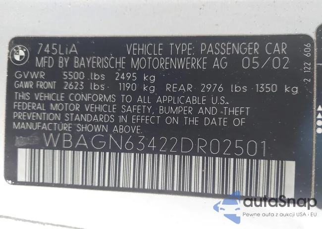 WBAGN63422DR02501: 44583289