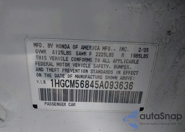 1HGCM56845A093636: 44583479