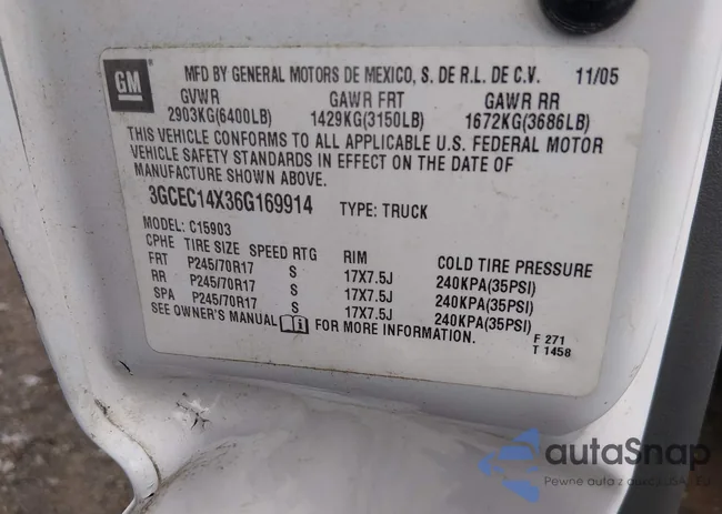 3GCEC14X36G169914: 44584541