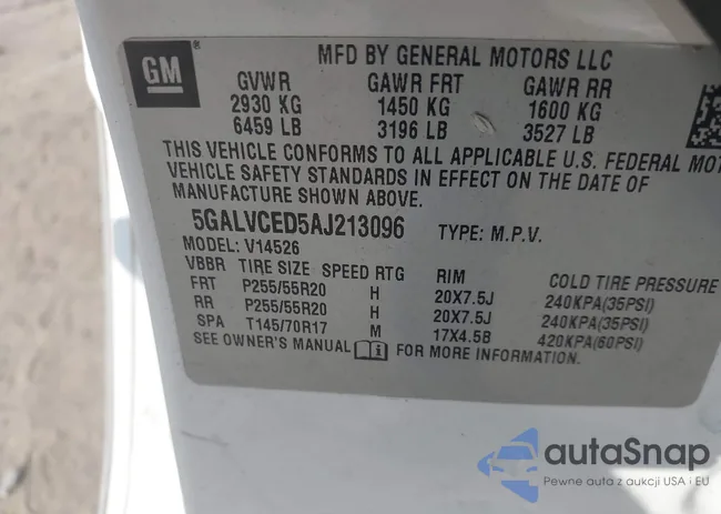 5GALVCED5AJ213096: 44584548