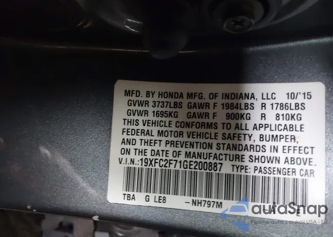 19XFC2F71GE200887: 44584666