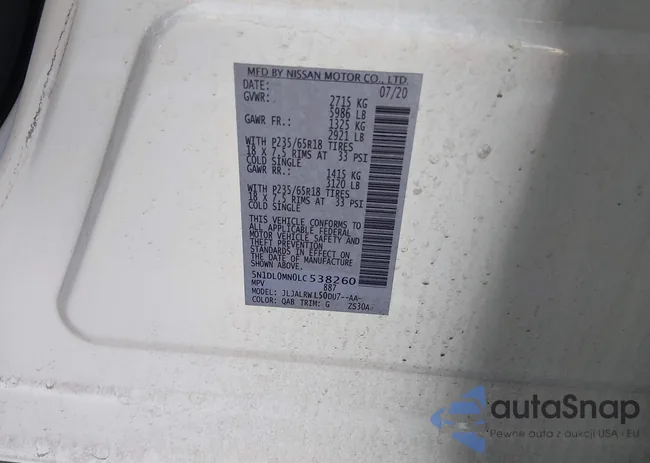 5N1DL0MN0LC538260: 44584699