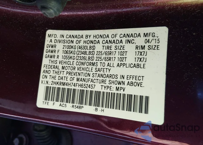 2HKRM4H74FH652457: 44584705