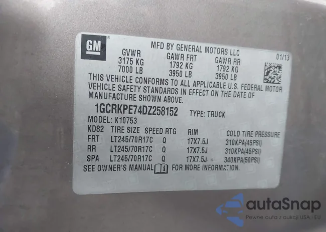 1GCRKPE74DZ258152: 44584757