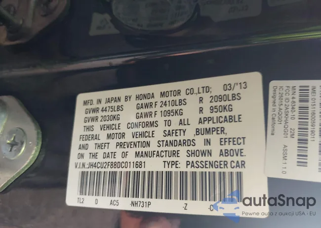 JH4CU2F88DC011681: 44584809