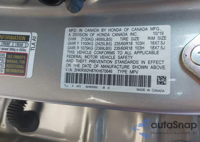 2HKRW2H87KH670646: 44584940