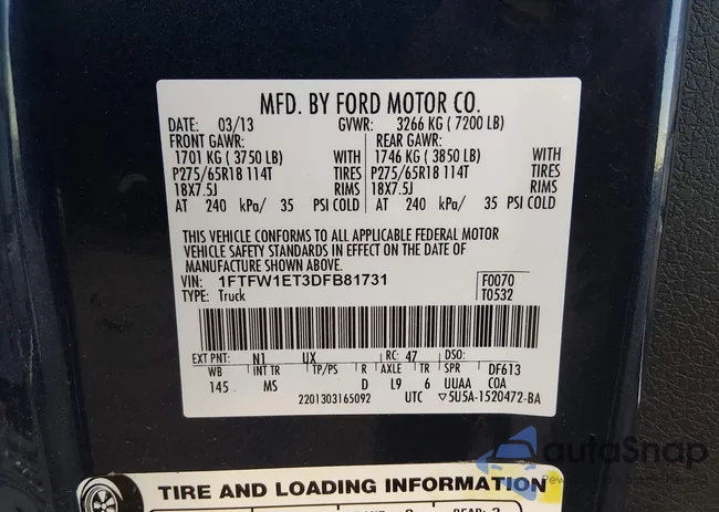 1FTFW1ET3DFB81731: 44585024