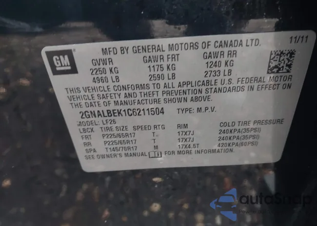 2GNALBEK1C6211504: 44584123