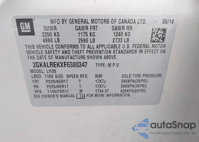 2GKALREKXE6380347: 44584261