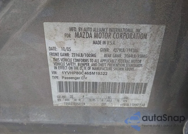 1YVHP80C465M19322: 44584298