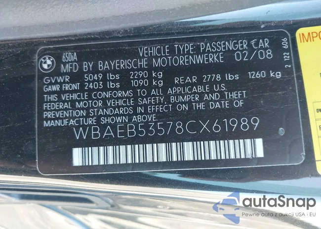 WBAEB53578CX61989: 44584332