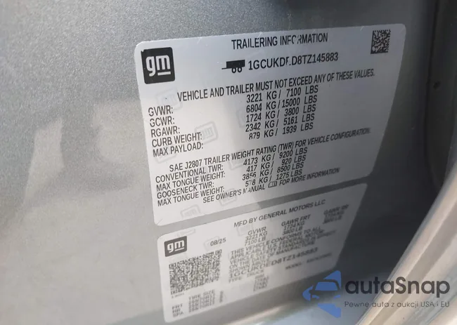 1GCUKDED8TZ145883: 44584340