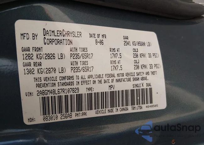 2A8GM48L67R107829: 44584409