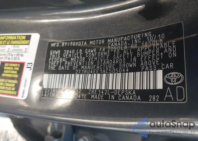 2T1BU4EE1AC505044: 44584462