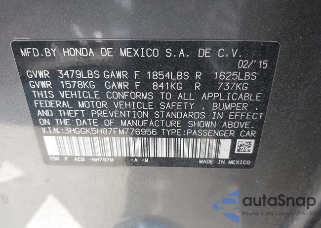 3HGGK5H87FM776956: 44585640