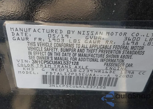 3N1CP5CU6KL537128: 44585751