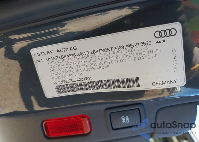 WAUENCF52JA007701: 44585948