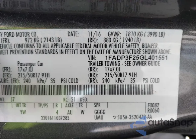 1FADP3F25GL401551: 44585976