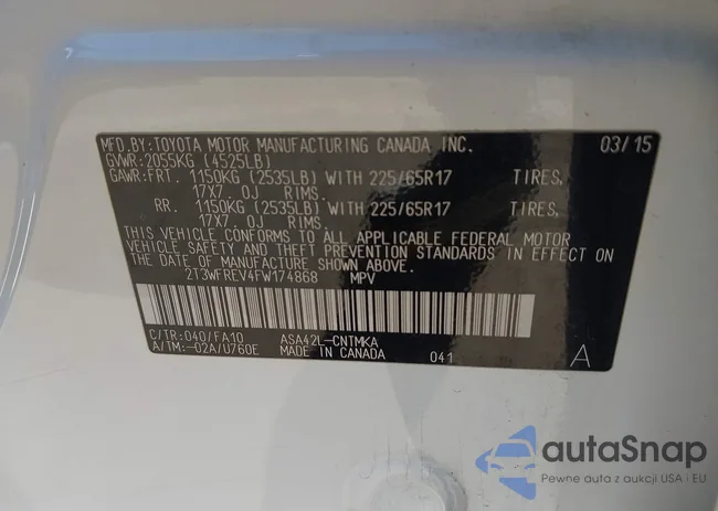 2T3WFREV4FW174868: 44586047