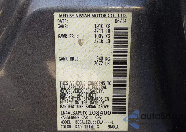 1N4AL3AP9FC108400: 44585284