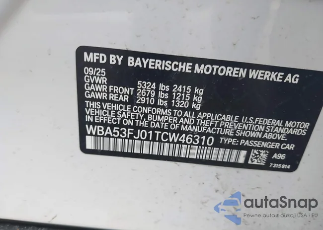 WBA53FJ01TCW46310: 44585332