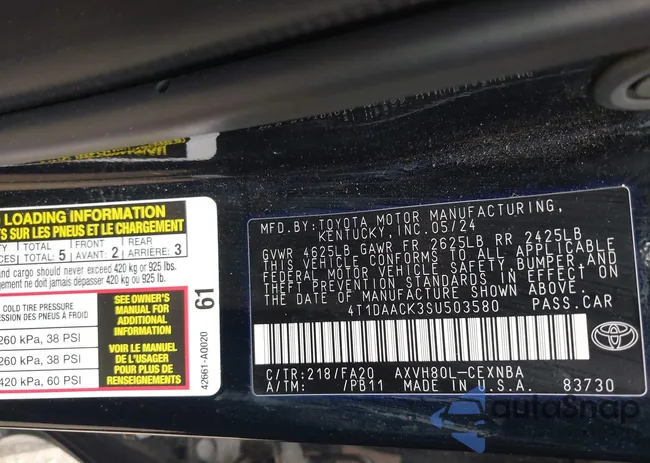 4T1DAACK3SU503580: 44586825