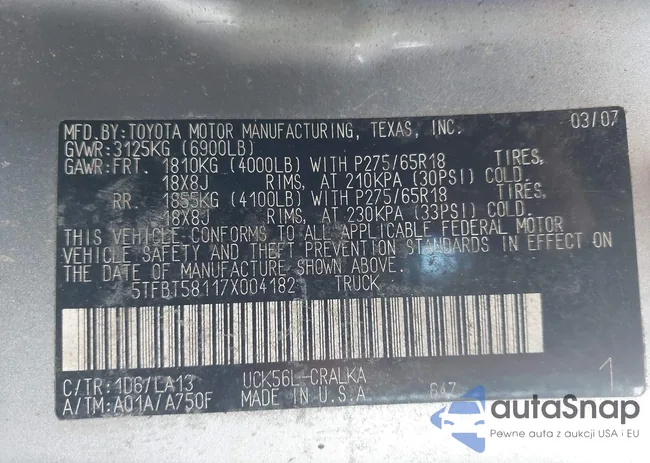 5TFBT58117X004182: 44586882