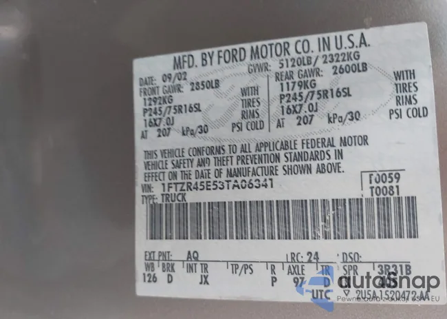 1FTZR45E53TA06341: 44586979