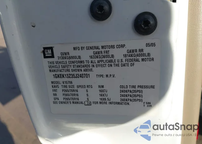 1GKEK13Z35J240701: 44586113