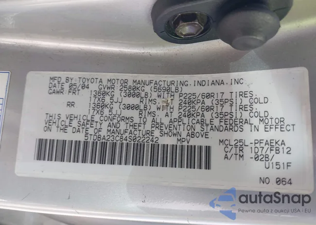 5TDBA23C84S022242: 44587561