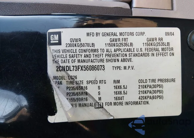 2CNDL73FX56086073: 44587732