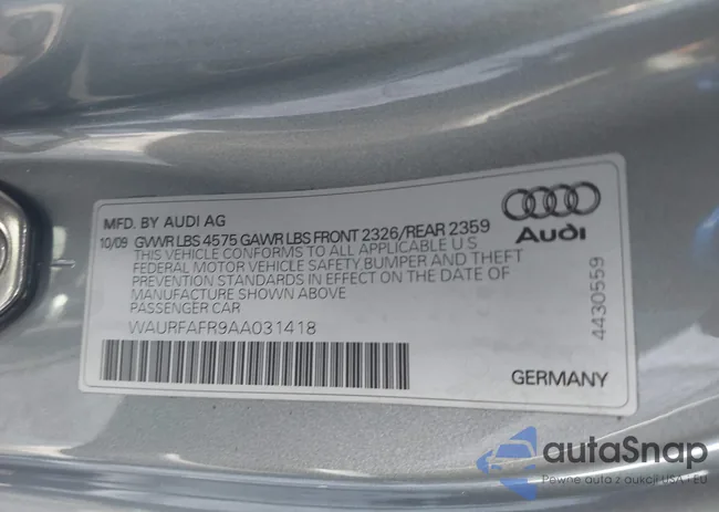 WAURFAFR9AA031418: 44587984