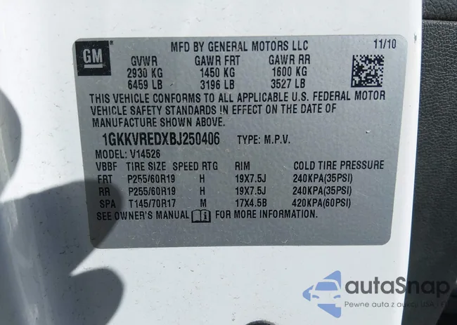 1GKKVREDXBJ250406: 44588049