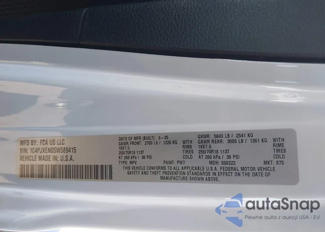 1C4PJXEN0SW589415: 44587273