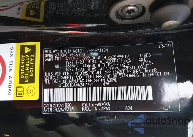 JTJBC1BA4A2412565: 44587327