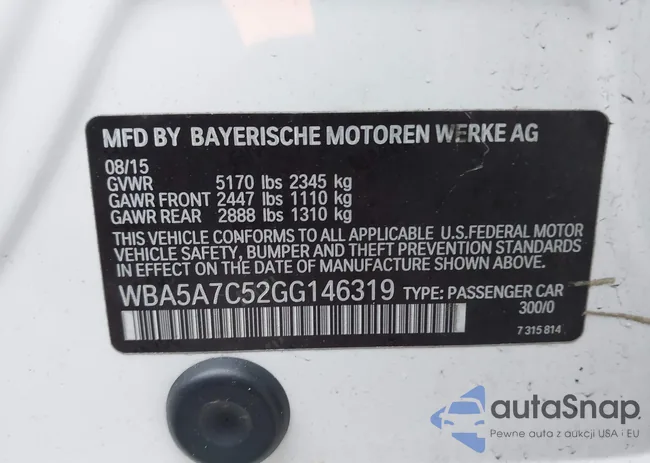 WBA5A7C52GG146319: 44587376