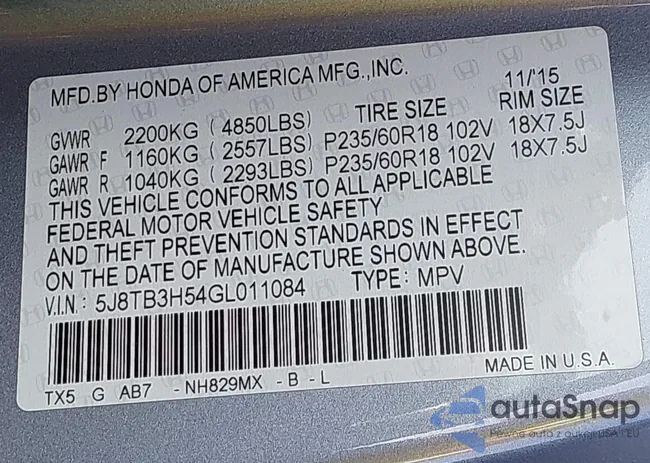 5J8TB3H54GL011084: 44588629