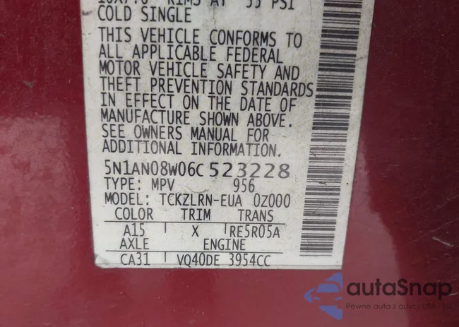 5N1AN08W06C523228: 44588121