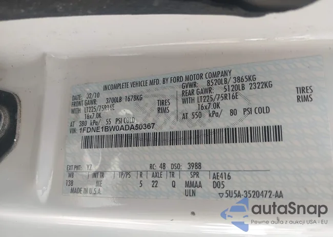 1FDNE1BW0ADA50367: 44588313