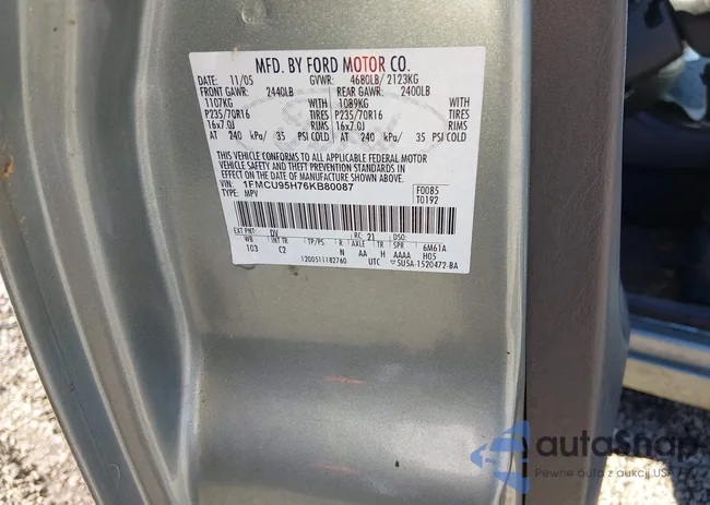 1FMCU95H76KB80087: 44589521