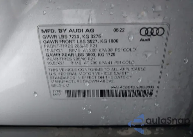 WA1ACBGE3NB039633: 44589542