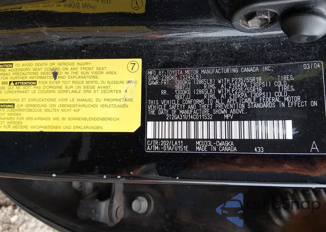 2T2GA31U14C011532: 44589690