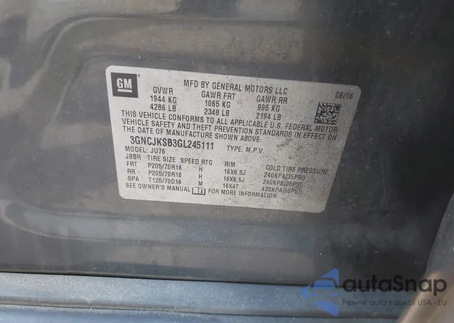 3GNCJKSB3GL245111: 44589788