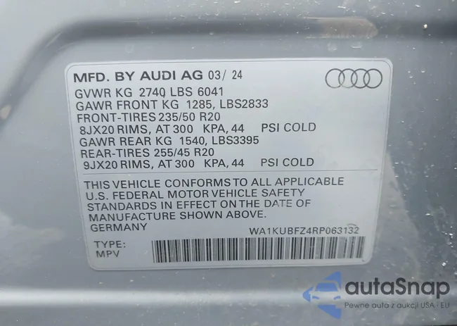 WA1KUBFZ4RP063132: 44589893