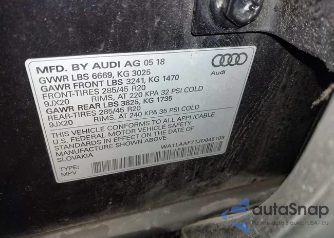 WA1LAAF71JD045103: 44589992