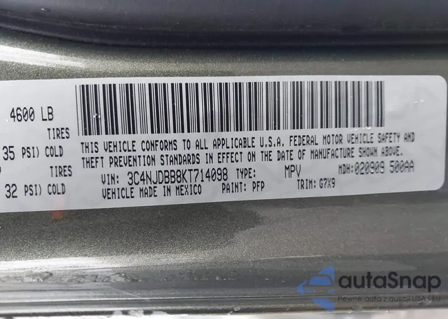 3C4NJDBB8KT714098: 44589132