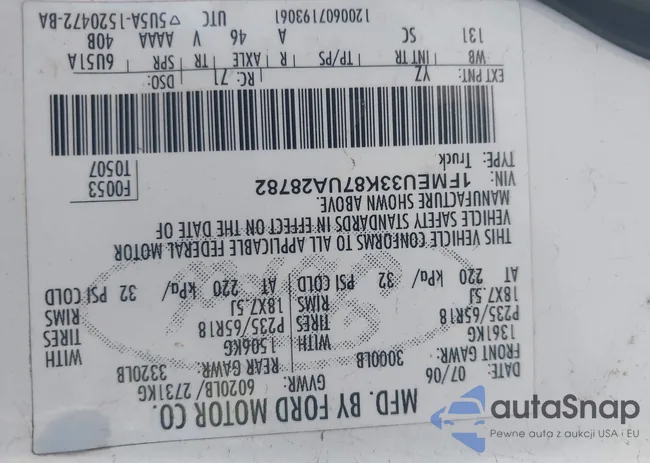 1FMEU33K87UA28782: 44589282