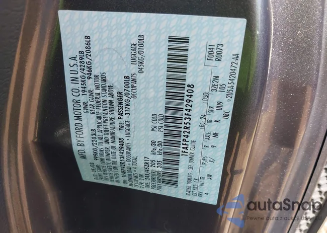 1FAFP42R53F429408: 44589459