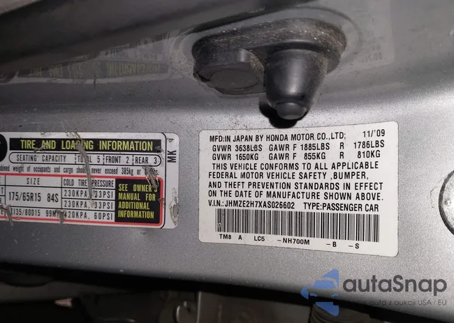 JHMZE2H7XAS026602: 44590583